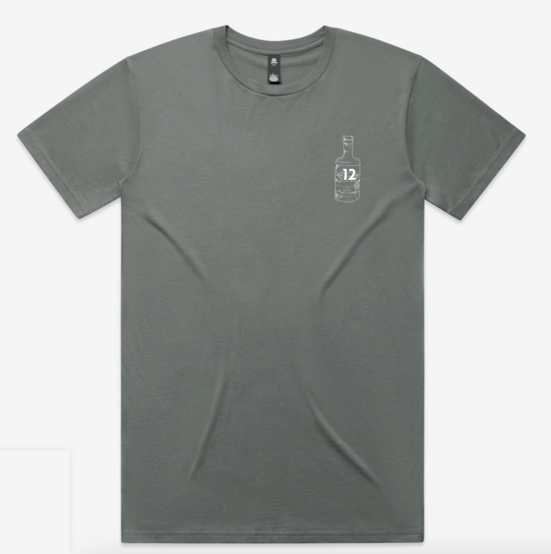 T-shirt gris dessin bouteille Km12